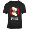 Peru Soccer Football World Cup 2018 Soccer Fan Ball Silhouette Distressed Flag T Shirt