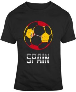 Spain Soccer Football World Cup 2018 Soccer Fan Ball Silhouette Distressed Flag V2 T Shirt