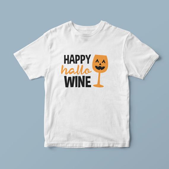 Happy hallowine tshirt, black tshirt, white tshirt, wine lover gift, wine tshirt, fun halloween shirt, fall shirt, halloween tshirt