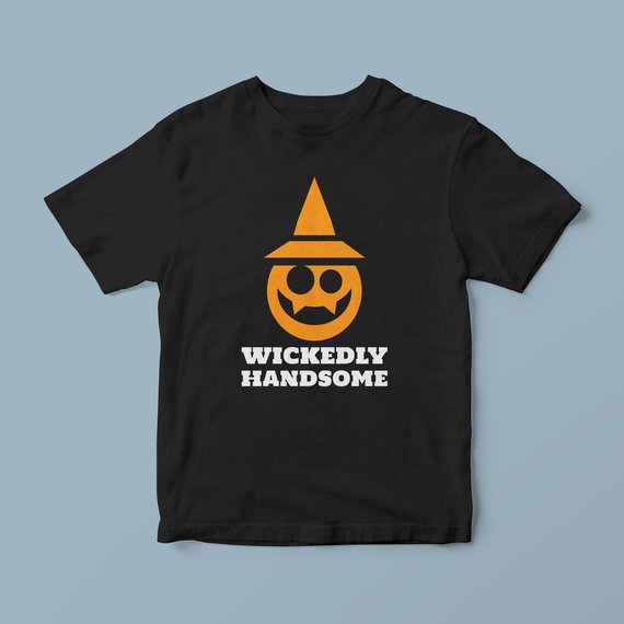 Wickedly handsome pumpkin faces tshirt, funny witch outfit, new dad gift, fall shirt men, funny halloween tee, halloween sweatshirt