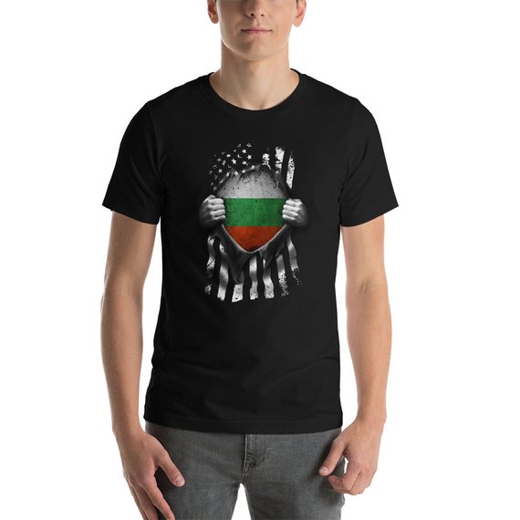 Bulgarian American Shirt, American Flag T Shirt, Bulgarian Flag Shirt, Bulgaria Shirt, National Flag, Football Shirt, Pride, DNA, Roots,Gift