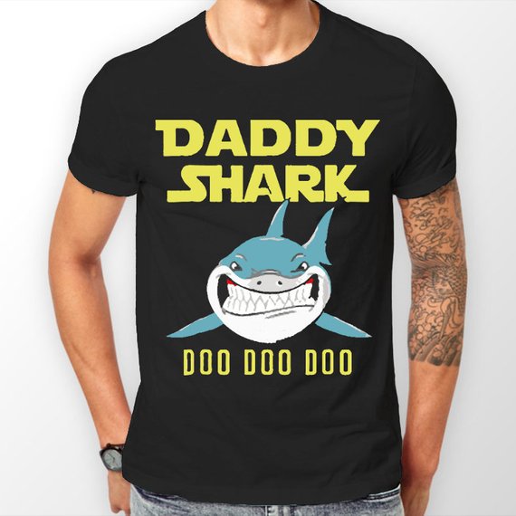 Daddy Shark Doo Doo Doo funny novelty gift t shirt