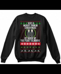 Peaky Blinders Merry Fooking Christmas Funny Novelty Christmas Jumper Sweatshirt