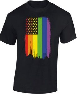 Gay Pride Shirt Rainbow American Flag T Shirt for men LGBT Flag Shirts Rainbow Flag t-shirt lgbt support shirt Gay Rights tshirt Tops