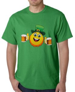 Irish St. Patrick's Day Drinking Leprechaun Emoji Mens T-shirt