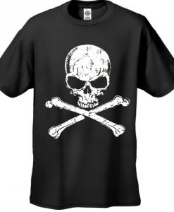 Skull Of Death Cross Bones Biker Mens Tshirt