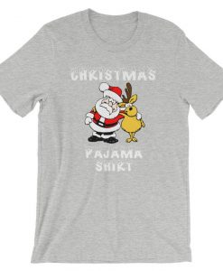 Christmas Pajama Shirt Adult Mens Womens Santa Claus Reindeer Matching T Shirt Short-Sleeve Unisex T-Shirt