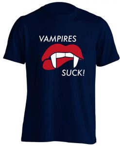 Vampires suck, t-shirt Halloween trick or treat bat blood bite fangs Dracula spooky goth joke gift 6275