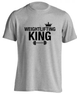 Weightlifting King, t-shirt body builder muscles weights lift healthy workout fitness training matching slogan protein shake hipster 5846