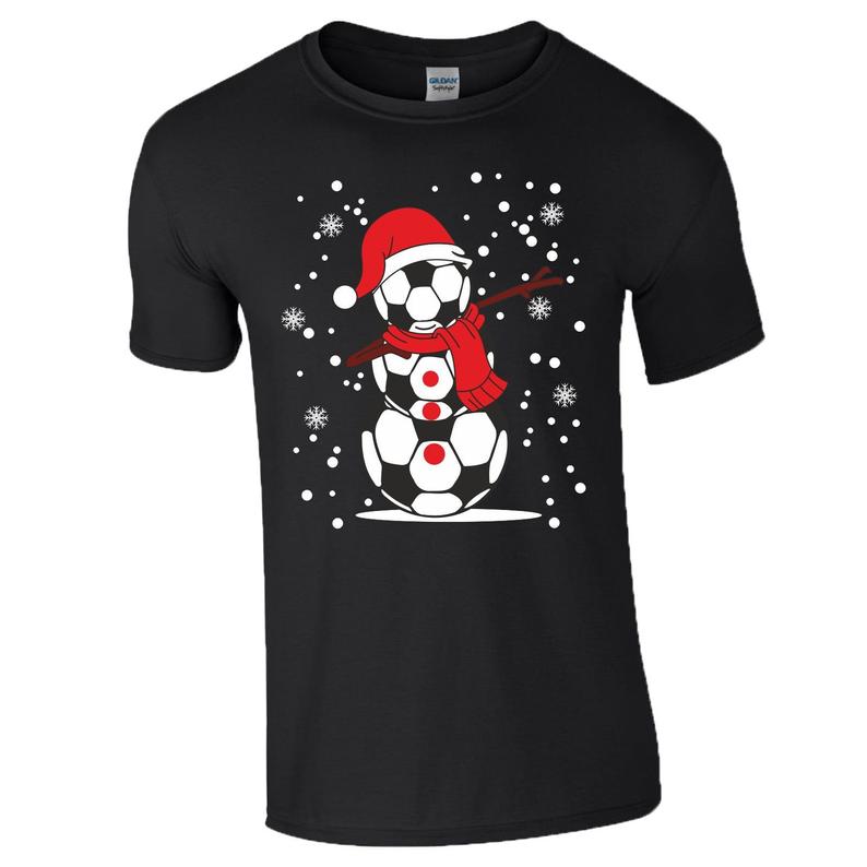 Football Inspired Snowman Christmas T-Shirt