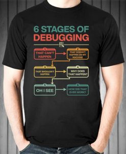 6 Stages of Debugging Funny Programmer Coding T-shirt