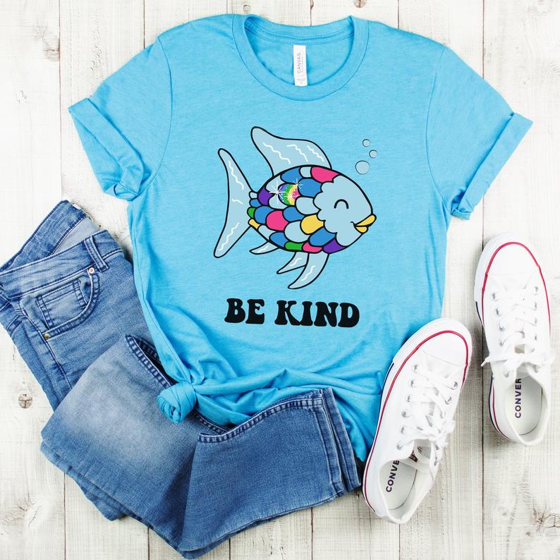 Be Kind Rainbow Scale Fish T Shirt