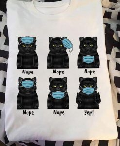 Black Cat Wearing Mask Properly Instructions Trending Tshirt