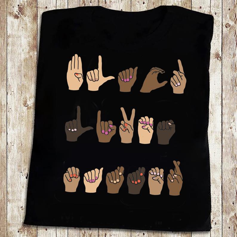 Black Lives Matter Be Kind Sign Language African American T-shirt