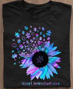 Colorful Sunflower Accept Understand Love Autism Awareness Shirt