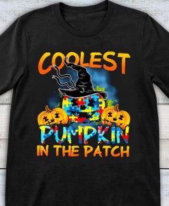 Coolest Pumpkin In The Patch Autism Children Inspired Halloween Spirit Gift Tshirt