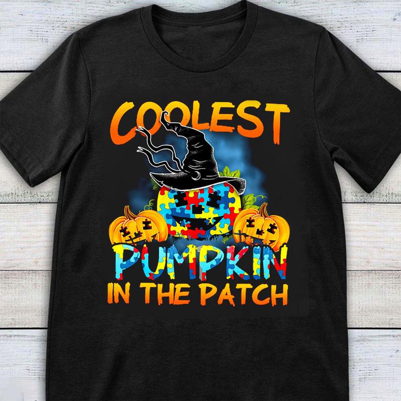 Coolest Pumpkin In The Patch Autism Children Inspired Halloween Spirit Gift Tshirt