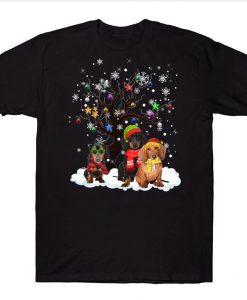 Cute Christmas Dachshund Noel Tree Ugly Sweater Christmas T-shirt