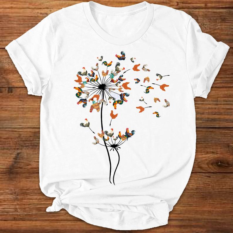 Dandelion Chicken Flower Famer T-shirt