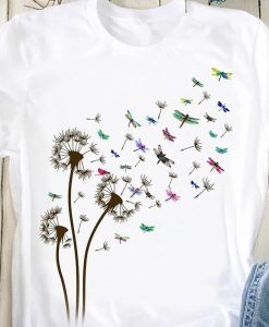 Dandelion Dragonfly Flower Awesome T-shirt