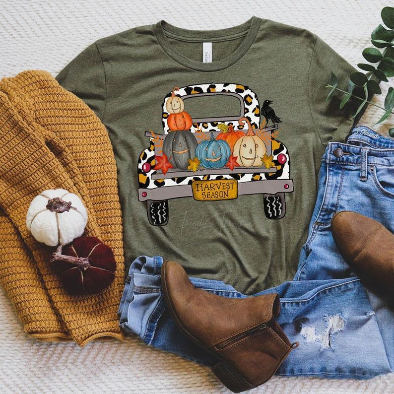 Fall Harvest Vintage Truck T Shirt