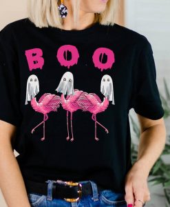 Flamingo Boo Funny Halloween Costume T-shirt