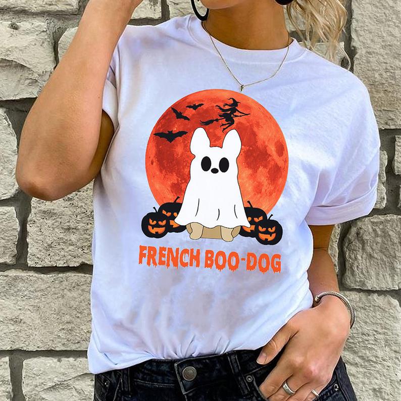 French Boo-Dog Funny Boo French Bulldog Frenchie Halloween T-shirt