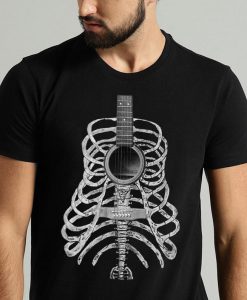 Guitar Skeleton Funny Musical Instrument Halloween Guitarist T-shirt