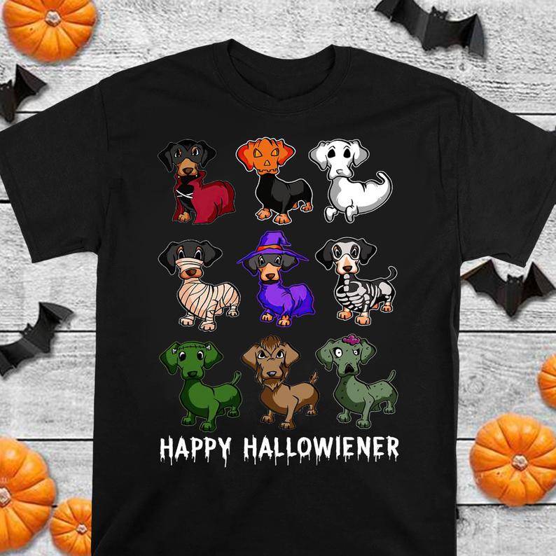 Happy Hallowiener Funny Dachshund Halloween Costume T-shirt