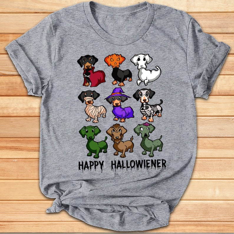 Happy Hallowiener Funny Dachshund Halloween Gift T-shirt