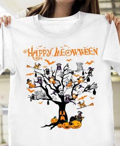 Happy Meowween Funny Pet Cat Halloween Costume T-shirt