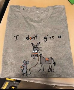 I Don't Give A Rats Ass Funny Mouse Walking Donkey T-shirt