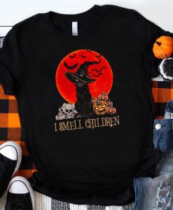 I Smell Children Black Cat Halloween Shirt