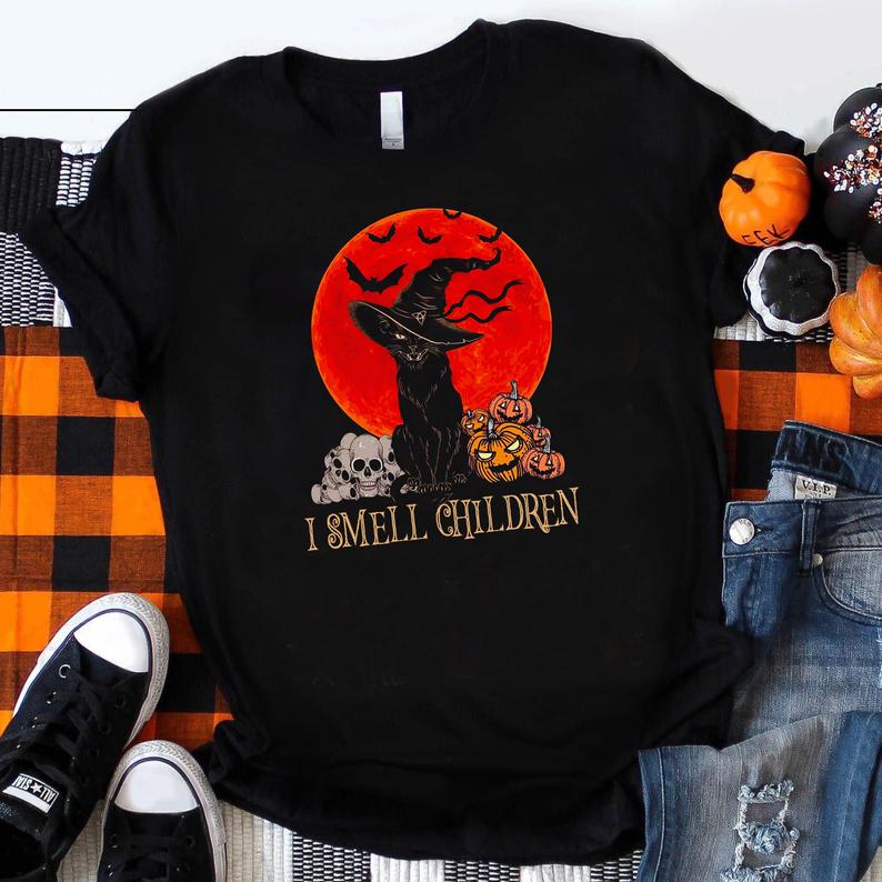 I Smell Children Black Cat Halloween Shirt