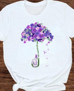 I Will Remmember For You Elephant Purple Flower Alzheimer Awareness Support Tshirt Gift