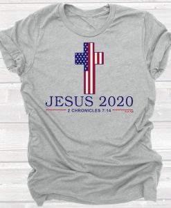 Jesus 2020 2 Chronicles 7 14 American Flag Christian T-shirt