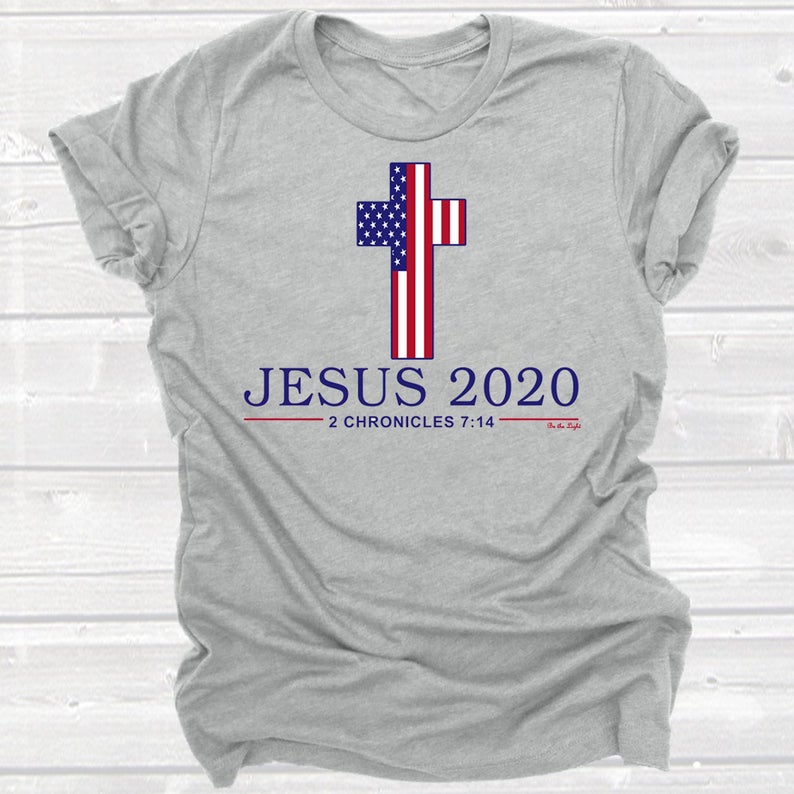 Jesus 2020 2 Chronicles 7 14 American Flag Christian T-shirt