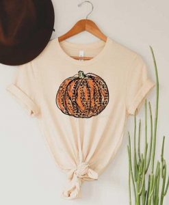 Leopard Print Pumpkin T Shirt