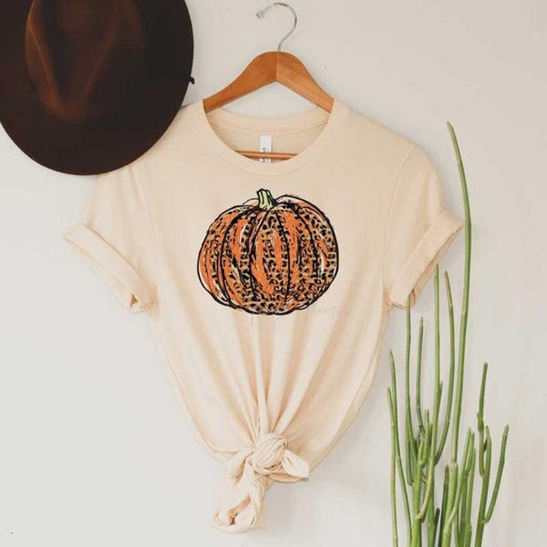 Leopard Print Pumpkin T Shirt