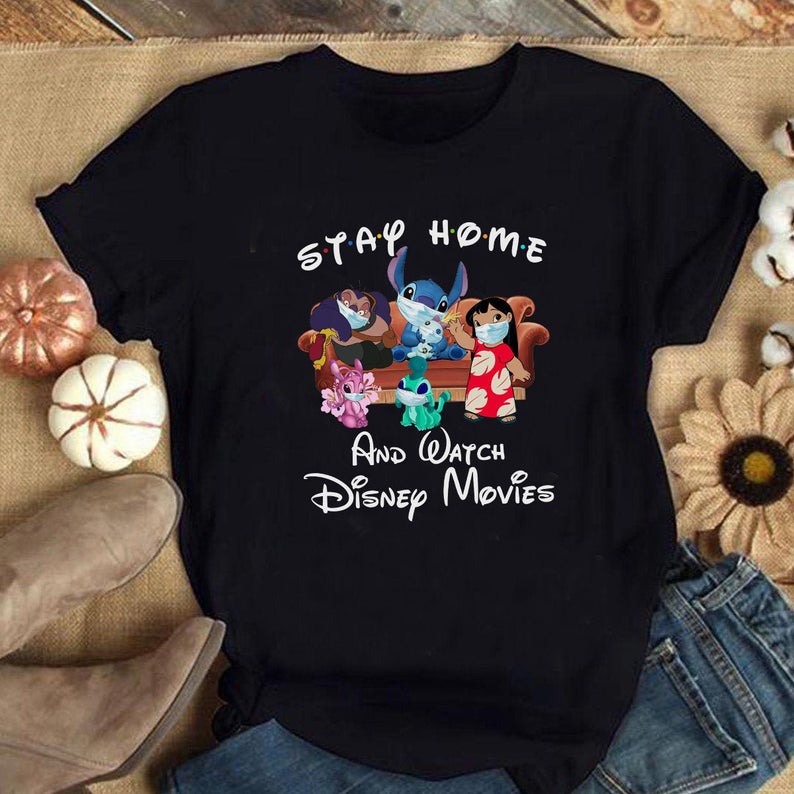 Lilo And Friend Stay Home And Watch Disney Movie Shirt