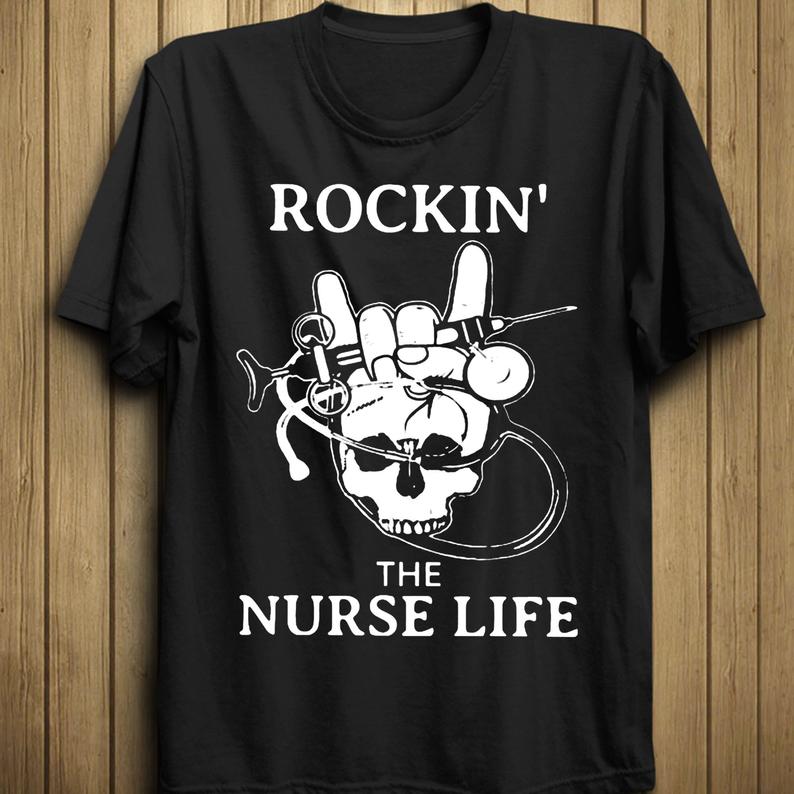 Nurse Rockin' The Nurse Life Hand Swag Skull Classic T-Shirt