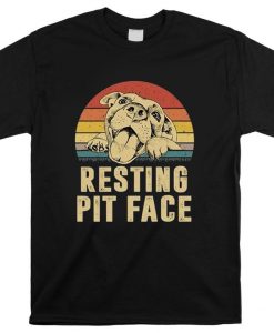 Resting Pit Face Vintage Pitbull Lovers T-shirt