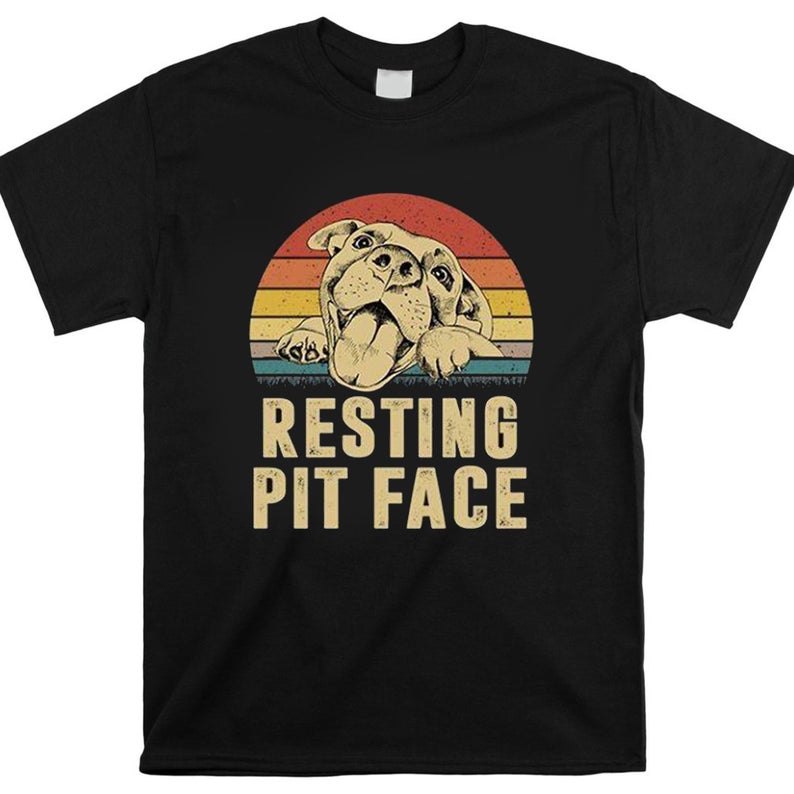 Resting Pit Face Vintage Pitbull Lovers T-shirt