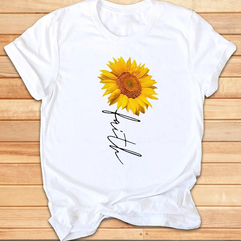 Sunflower Faith Jesus Christian T-shirt