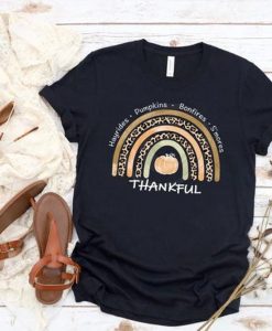 Thankful Leopard Rainbow T Shirt