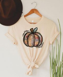 Tie Dye Fall Pumpkin print T Shirt