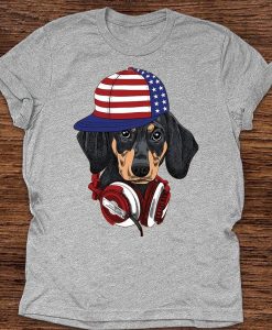 American Dachshund USA Flag 4th of July T-shirt