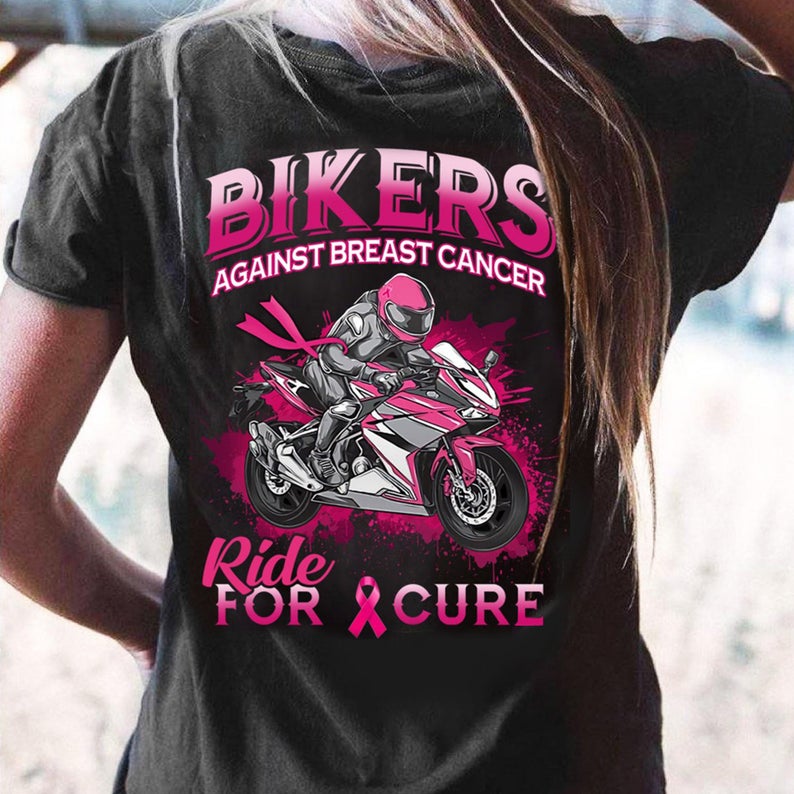 Bikers Against Breast Cancer Ride For Cure Breast Cancer Awareness T-shirt