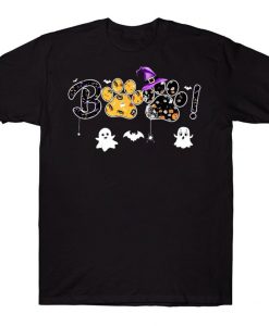 Boo Paw Print Cute Pet Cat Dog Lovers Halloween Costume T-shirt