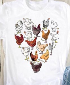 Chicken Heart Shape Farmer T-shirt